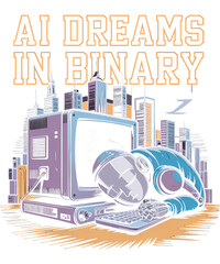 AI Dreams in Binary T-shirt design
