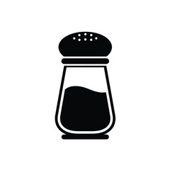 Salt shaker silhouette icon representing seasoning and kitchenware on a white background. EPS 10.