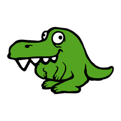 Weird Dino Funny Little Dinosaur long Mouth Cartoon