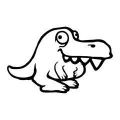 Weird Dino Funny Little Dinosaur long Mouth Cartoon