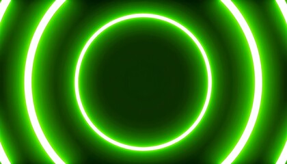 Green neon circles on dark background
