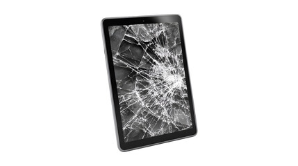 Broken tablet screen shattered glass repair technology damage