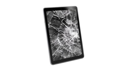 Broken tablet screen shattered glass repair technology damage