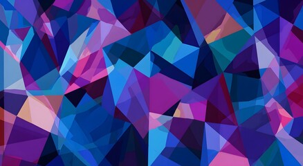 Colorful Geometric Triangle Pattern with Tessellation and Abstract Symmetry for Modern Art or Design Use
