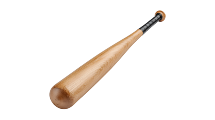 Wooden Baseball Bat Close Up View Sport Equipment