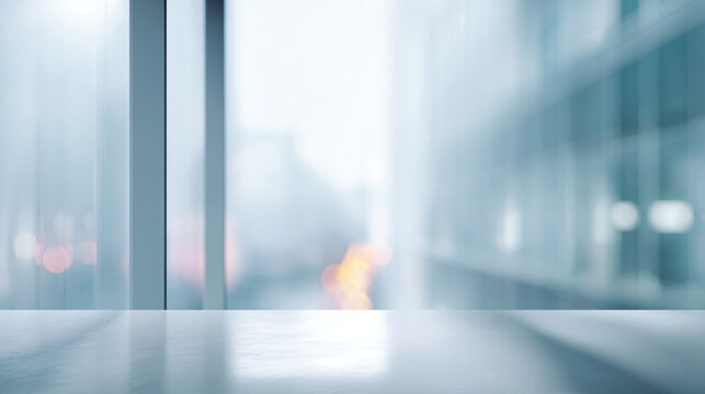 Frosted Office Wall With Vertical Data Glow — Clean Copy Space Tech Background