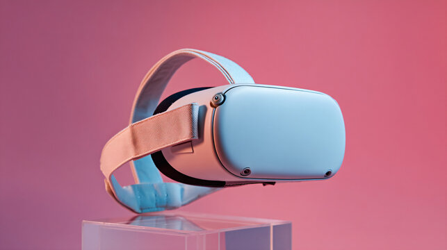 Unbranded Virtual Reality Headset, Minimal Studio Gradient — Gaming, Metaverse, Product Mockup