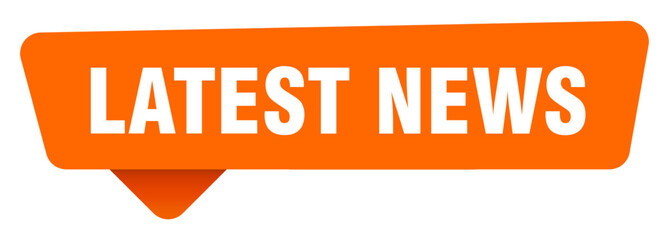 latest news sticker. latest news orange sign isolated on transpatent background