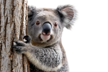 Koala on eucalyptus tree with Australia.