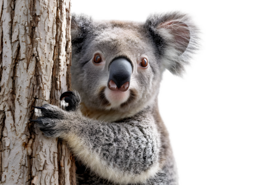 Koala on eucalyptus tree with Australia.