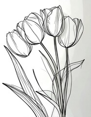 Elegant black and white tulip bouquet