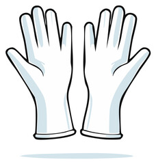 Obraz premium Cartoon hand protection gloves two pairs safety equipment for workers with fingers extended