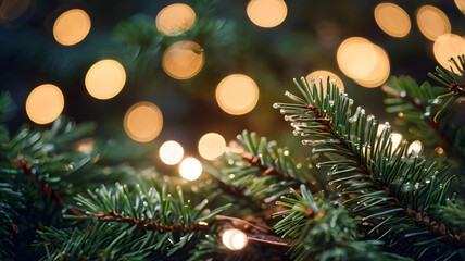  Festive Christmas Tree Lights & Warm Bokeh Glow
