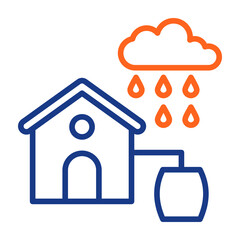 Rainwater Harvesting Color Vector Icon
