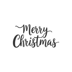 Elegant Merry Christmas handwritten lettering. Perfect vector design for holiday greeting cards, festive gift tags, winter invitations and Christmas decorations.