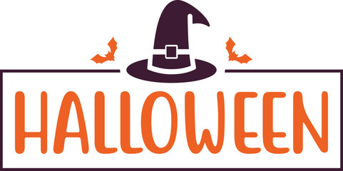 Happy Halloween typography clip art design on plain white transparent isolated background for card, shirt, hoodie, sweatshirt, apparel, card, tag, mug, icon, poster or badge