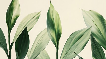 Vibrant Green Foliage Closeup with Textured Leaves in Natural Light and Detailed Vein-generative ai