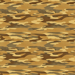 Fototapeta premium Seamless desert camouflage texture pattern with earthy tones for textile, military, fashion, and graphic design projects