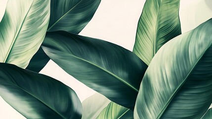 Vibrant Green Foliage Closeup with Textured Leaves in Natural Light and Detailed Vein-generative ai