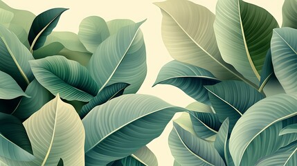 Vibrant Green Foliage Closeup with Textured Leaves in Natural Light and Detailed Vein-generative ai