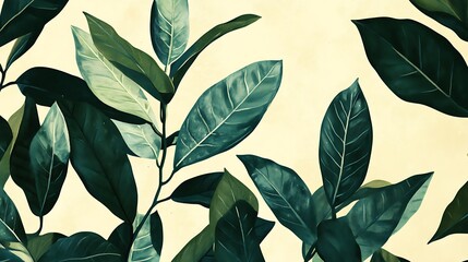 Vibrant Green Foliage Closeup with Textured Leaves in Natural Light and Detailed Vein-generative ai