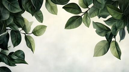Vibrant Green Foliage Closeup with Textured Leaves in Natural Light and Detailed Vein-generative ai