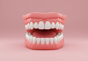 Fototapeta premium Perfectly aligned teeth for dental health or cosmetic dentistry promotions, showcasing a healthy smile