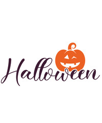 Happy Halloween typography clip art design on plain white transparent isolated background for card, shirt, hoodie, sweatshirt, apparel, card, tag, mug, icon, poster or badge