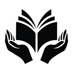 Obraz premium Educational Logo Hands Holding Book