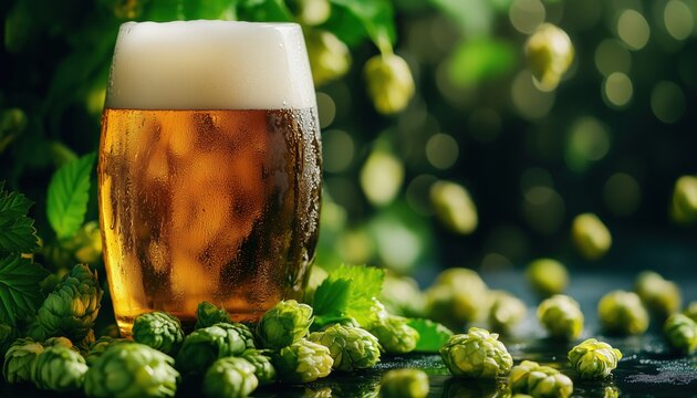 Original Craft Beer Bar Print Featuring A Beer Hop With Foamy Droplets Ideal For Pubs, Bars, Or Breweries. Unique Brew With Hop Flavor.