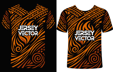 Tribal Jersey Vector Illustration with Polynesian Motif, Jersey Vector, T-shirt Template, traditional Polynesian, island, ethnic jersey vector.