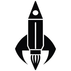 Educational Logo Rocket Launch Pencil