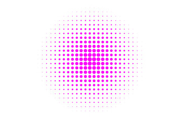 Pink halftone dot circle pattern