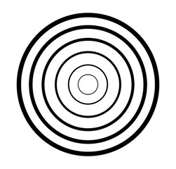 Black concentric circles outline pattern