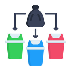 Waste Sorting Flat Vector Icon