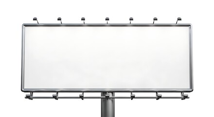 Isolated Blank Outdoor Advertising Billboard with Metal Frame for Mockup Design.