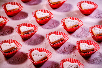 Box of cookies with love decoration