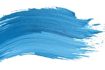 Electric blue brush stroke gliding across pure white background with soft edges and subtle texture 