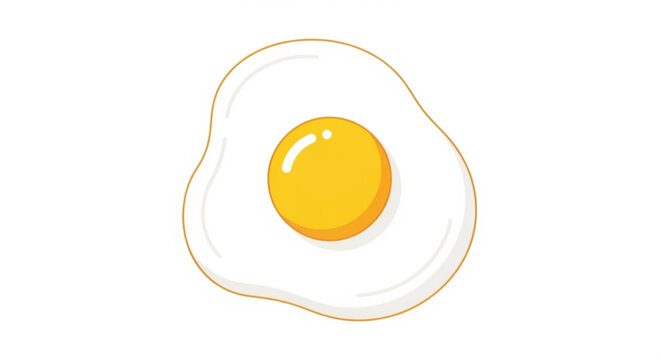 Illustration of a sunny side up egg, a simple and delicious breakfast staple, perfect for a quick and easy meal