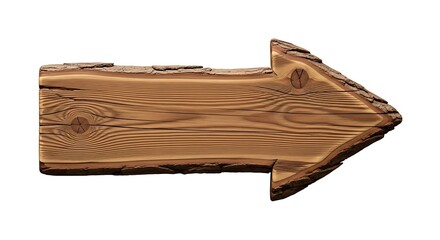 Rustic Wooden Arrow Sign - Directional Guidance with Natural Texture.