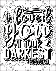 Bible Verse Quote Coloring Page for Adults. Christian Bible Coloring Page 