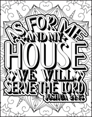 Bible Verse Quote Coloring Page for Adults. Christian Bible Coloring Page 