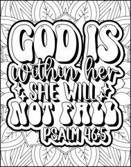 Bible Verse Quote Coloring Page for Adults. Christian Bible Coloring Page 