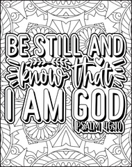 Bible Verse Quote Coloring Page for Adults. Christian Bible Coloring Page 