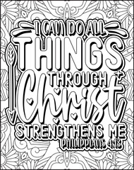 Bible Verse Quote Coloring Page for Adults. Christian Bible Coloring Page 