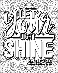 Bible Verse Quote Coloring Page for Adults. Christian Bible Coloring Page 