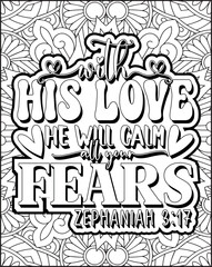 Bible Verse Quote Coloring Page for Adults. Christian Bible Coloring Page 