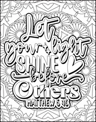 Bible Verse Quote Coloring Page for Adults. Christian Bible Coloring Page 