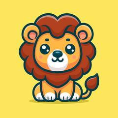 Cute Lion Cartoon Vector Art, Illustration and Graphic