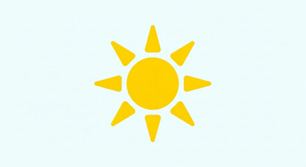 Bright yellow sun, a symbol of warmth, light, and energy, perfect for summer and outdoor themes
